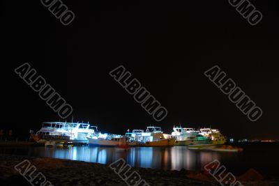 illuminated boat