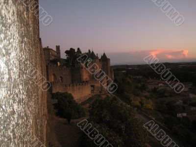 Carcassonne sunset in south France