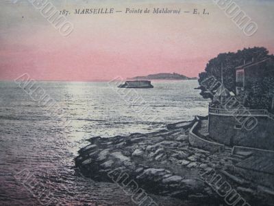 vintage postcard of Marseille
