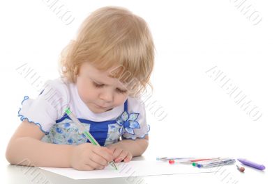 Little girl drawing