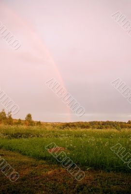 Rainbow Over Countryside