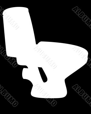 white silhouette of a toilet bowl 