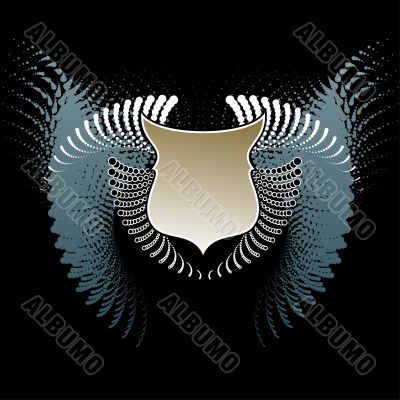 shield with wings