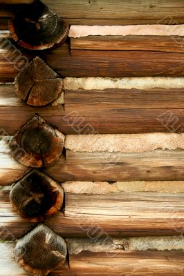 Log cabin wall background