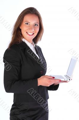 The business woman with the laptop