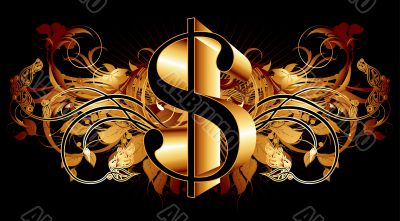  dollar with ornate elements