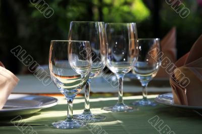Glasses at restaurant