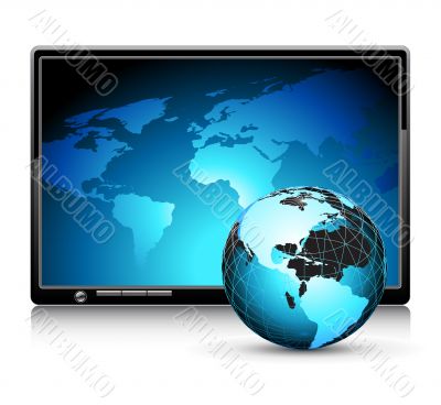 LCD panel with world background