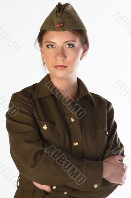 The girl in the military form