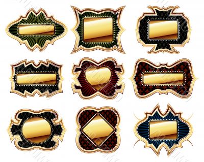 set of golden frames