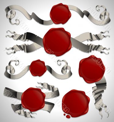  set of ribbons with heraldic seales