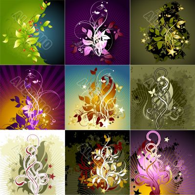  set of floral frames