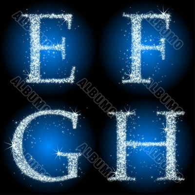  letter stars blue EFGH