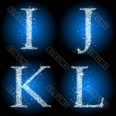  letter stars blue IJKL
