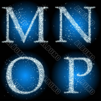  letter stars blue MNOP