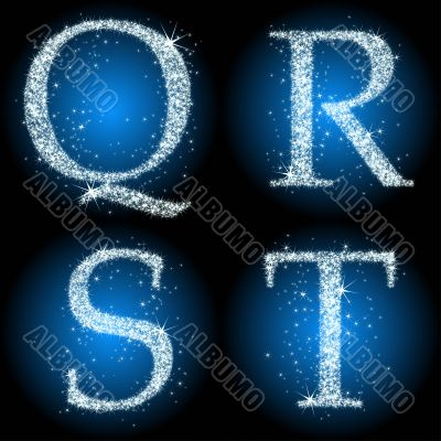   letter stars blue QRST