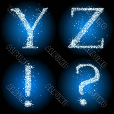  letters star blue YZ