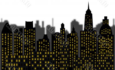 skyscrapers - panorama of modern town