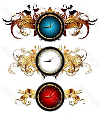  clocks with floral elements