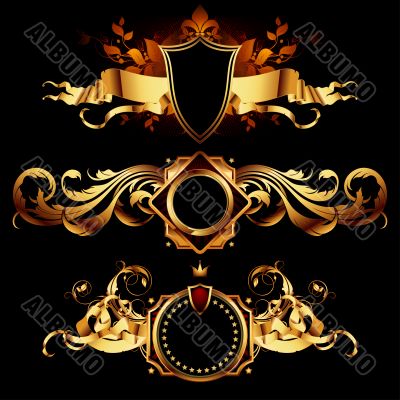 set of heraldic shields