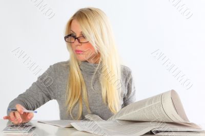 The business woman behind work