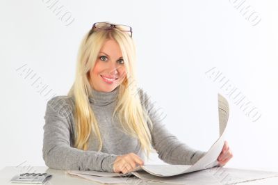 The business woman behind work