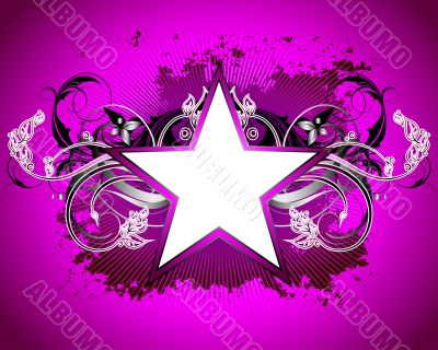star with floral elements