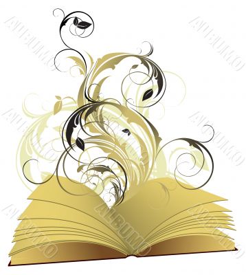  book open with floral
