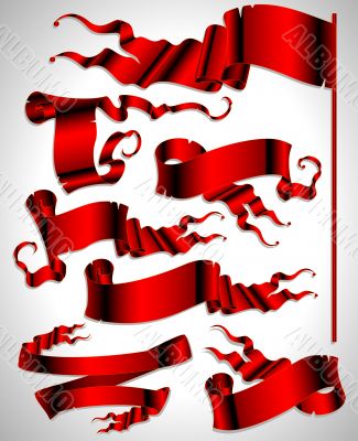 set of red ribbons