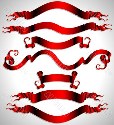 set of red ribbons