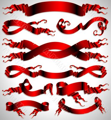  set of red ribbons