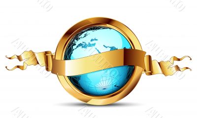 world with ribbon