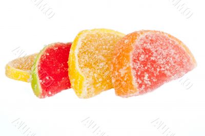 slices of fruit jelly in sugar