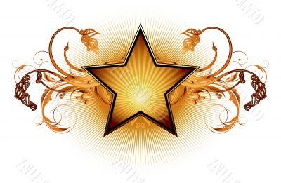 star with floral elements