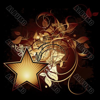 star with floral elements