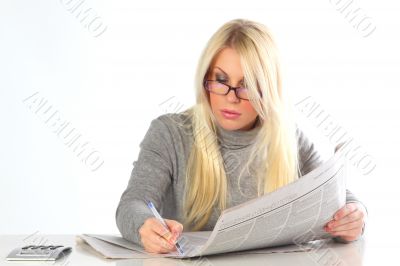 The business woman behind work