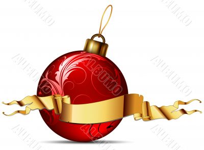  christmas ball with ribbon 
