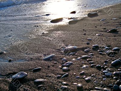 Seashore and sea stones