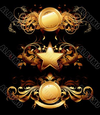 set of golden frames