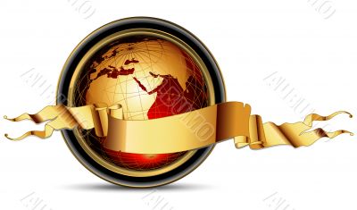 world with ribbon