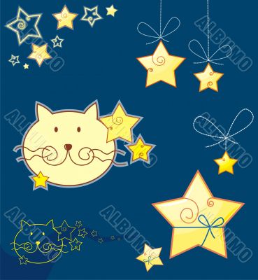 Cat and stars