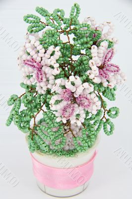 flower pink beadwork