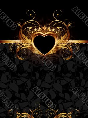ornate frame with golden heart
