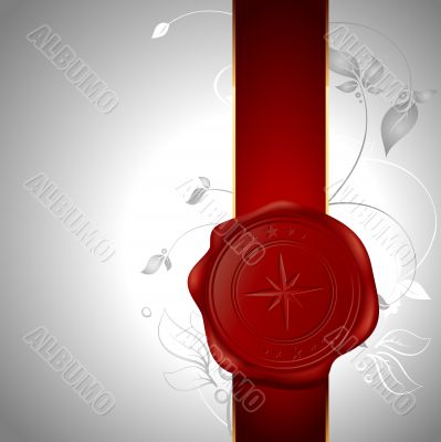 wax seal with floral elements background