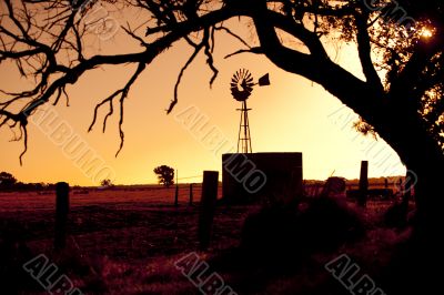 Sunset windmill