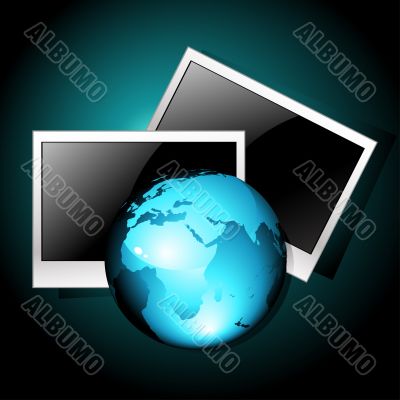  earth with photo frames