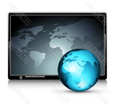  LCD panel with world background
