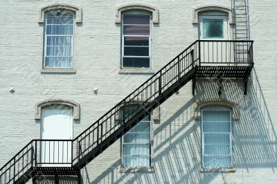 Fire escape on the side of a building