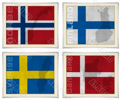 Europe stamps flags