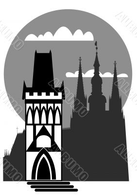 Prague - famous landmark - vector